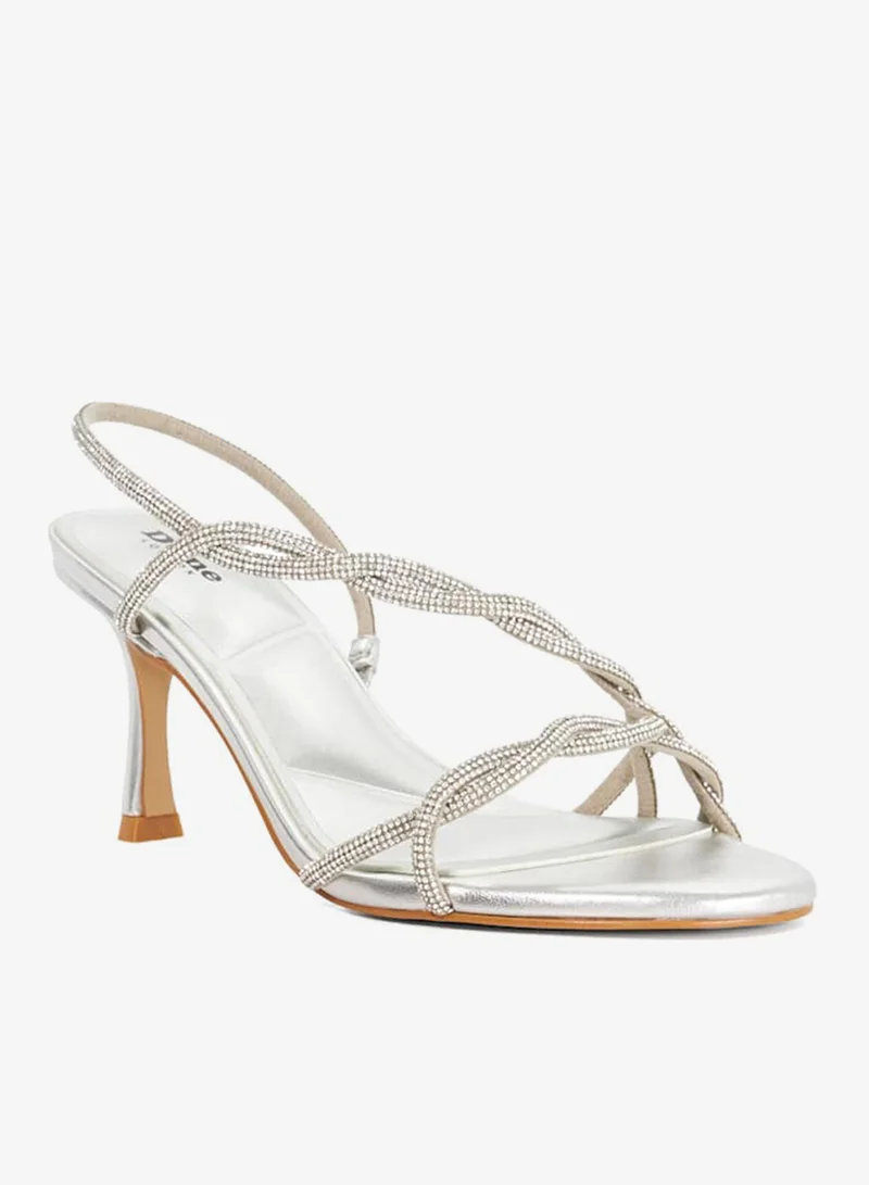 ديون لندن صنادل بكعب متوسط وحزام للكاحل